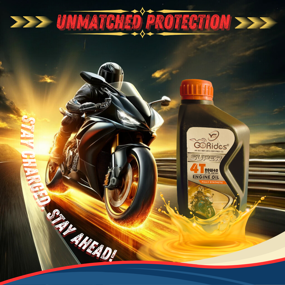 YS Go Rides Super 4T 20W-40 Fully Synthetic Bike Engine Oil | High Performance Motorcycle Oil 900 ML