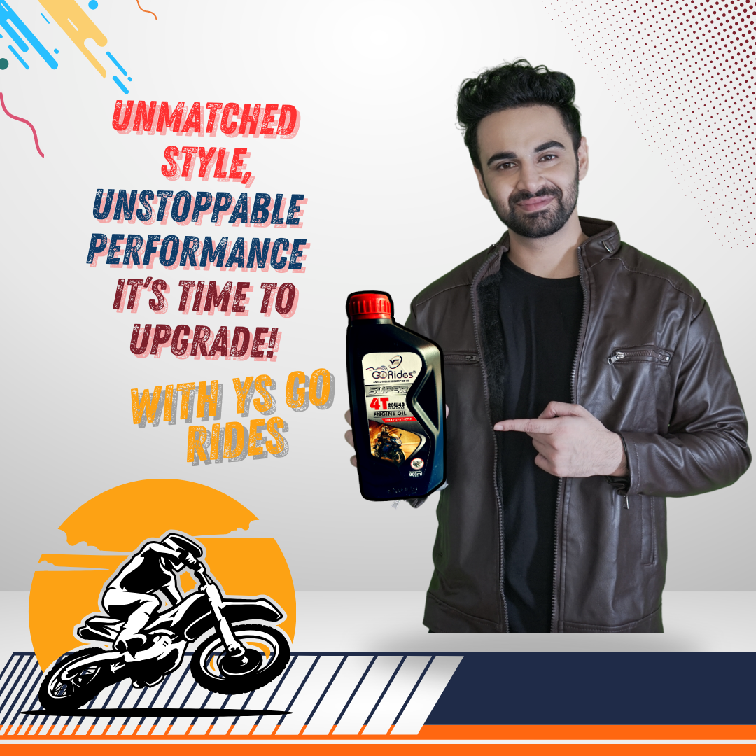 YS Go Rides Super 4T 20W-40 Fully Synthetic Bike Engine Oil | High Performance Motorcycle Oil 900 ML