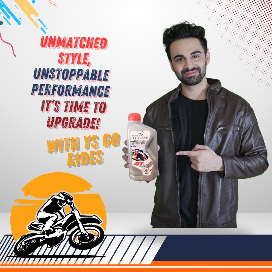 YS Go Rides Super 4T 20W-40 Ultra Fully Synthetic Blue Bike Engine Oil | Advanced Motorcycle Protection 900 ml