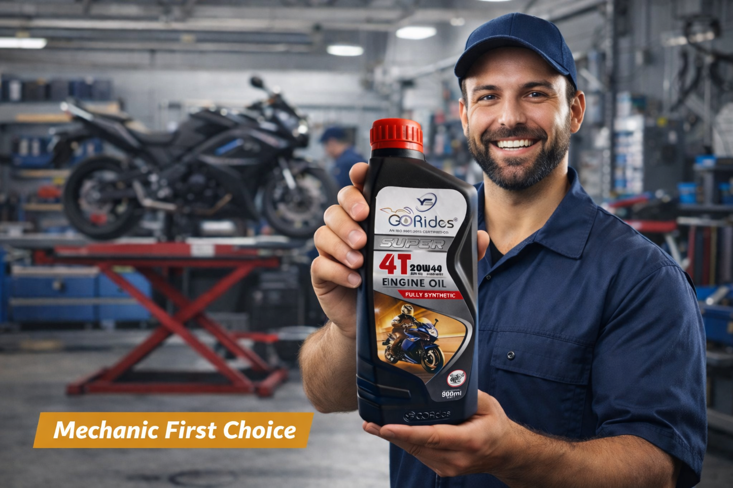 YS Go Rides Super 4T 20W-40 Fully Synthetic Bike Engine Oil | High Performance Motorcycle Oil 900 ML