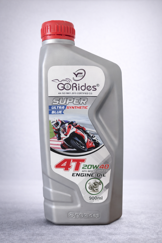 YS Go Rides Super 4T 20W-40 Ultra Fully Synthetic Blue Bike Engine Oil | Advanced Motorcycle Protection 900 ml
